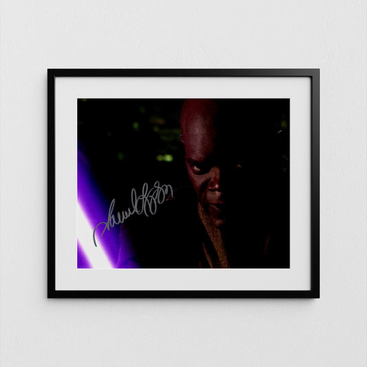 Samuel L. Jackson Autograph Star Wars Signed Poster Mace Windu Authentic Signature with COA