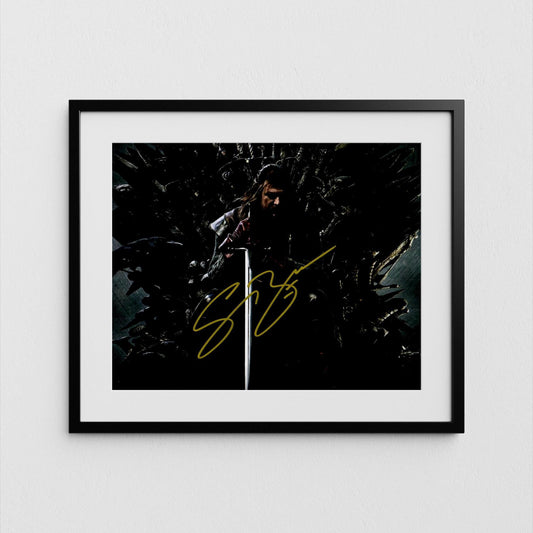 Sean Bean Autograph Game of Thrones Signed Poster Ned Stark Authentic Signature with COA