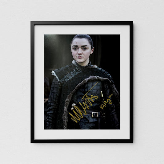Arya Stark Autograph Game of Thrones Signed Poster Maisie Williams Authentic Signature with COA