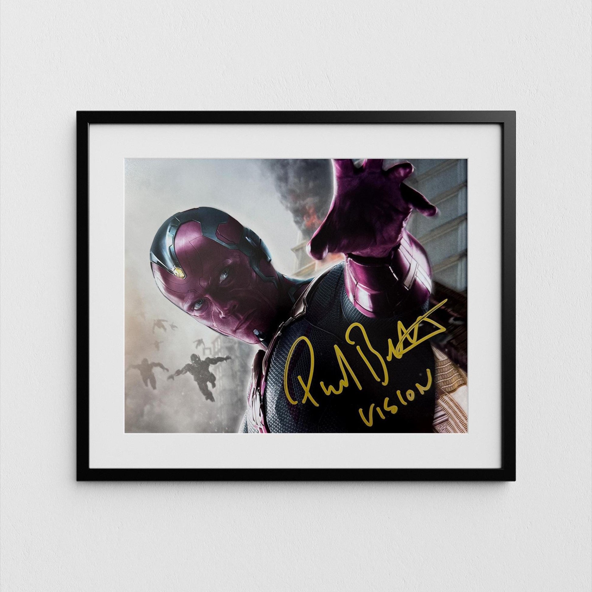 Paul Bettany Autograph Signed Avengers Endgame Poster Vision Authentic Signature with COA