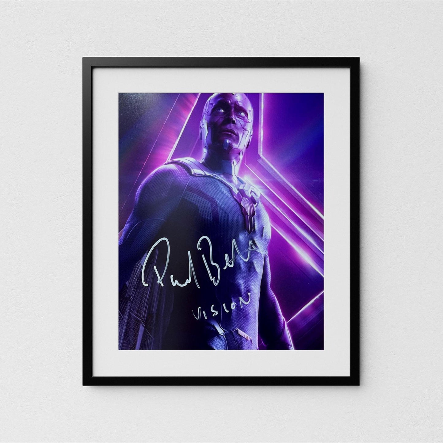 Paul Bettany Autograph Signed Avengers Endgame Poster Vision Authentic Signature with COA