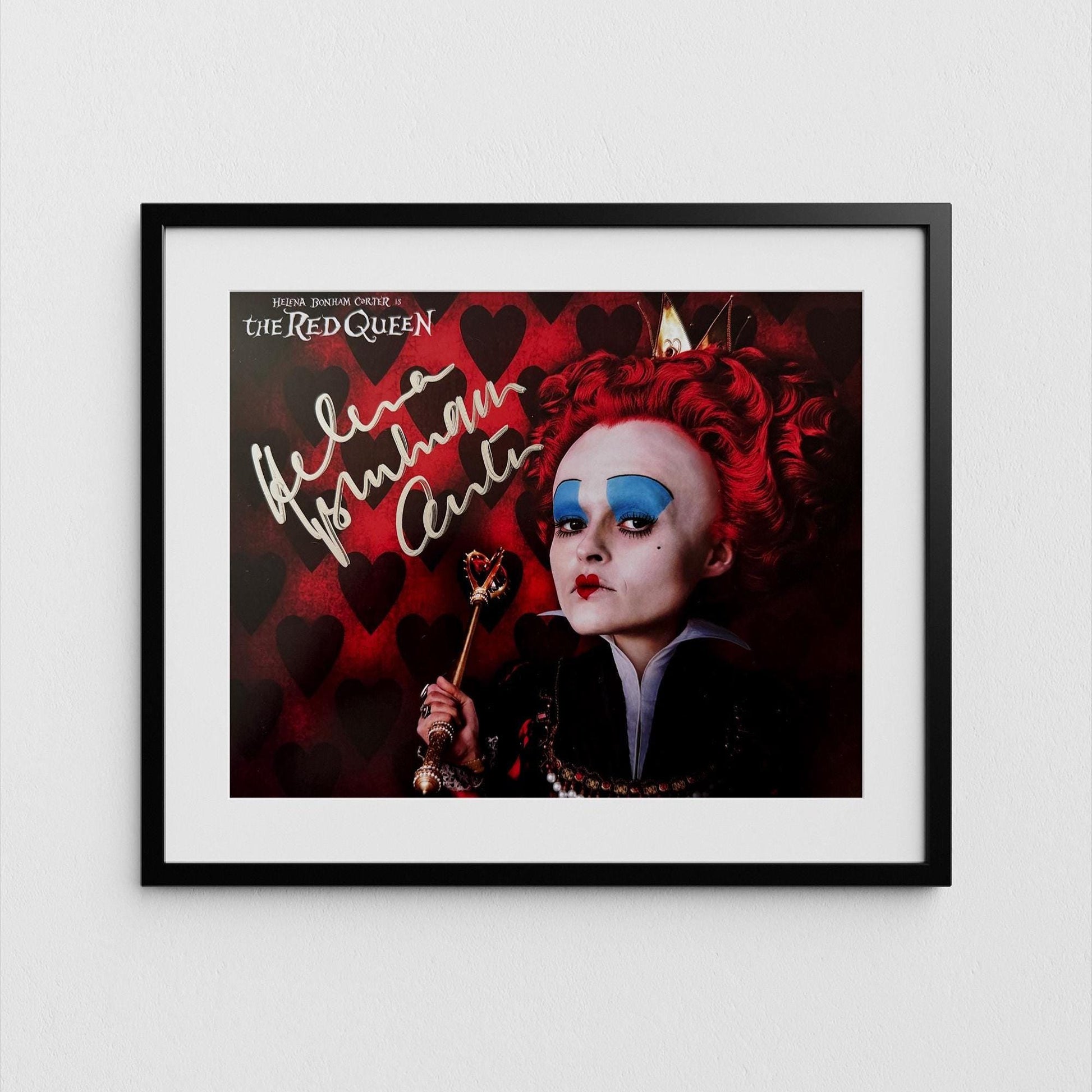 Helena Bonham Carter Autograph Alice in Wonderland Signed Poster The Red Queen Authentic Signature with COA