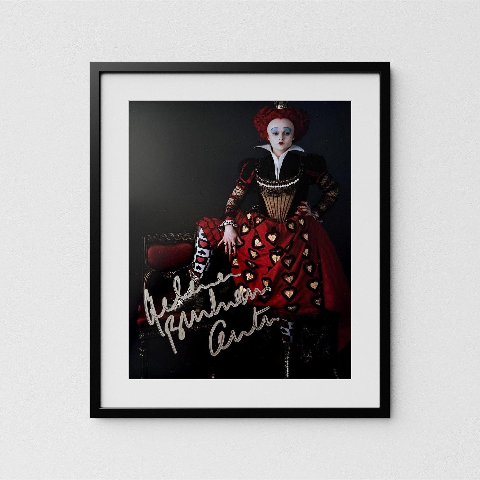 Helena Bonham Carter Autograph Alice in Wonderland Signed Poster The Red Queen Authentic Signature with COA