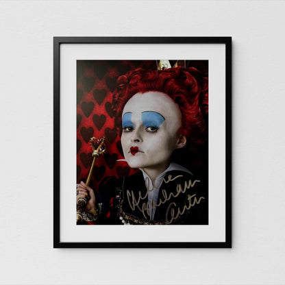 Helena Bonham Carter Autograph Alice in Wonderland Signed Poster The Red Queen Authentic Signature with COA