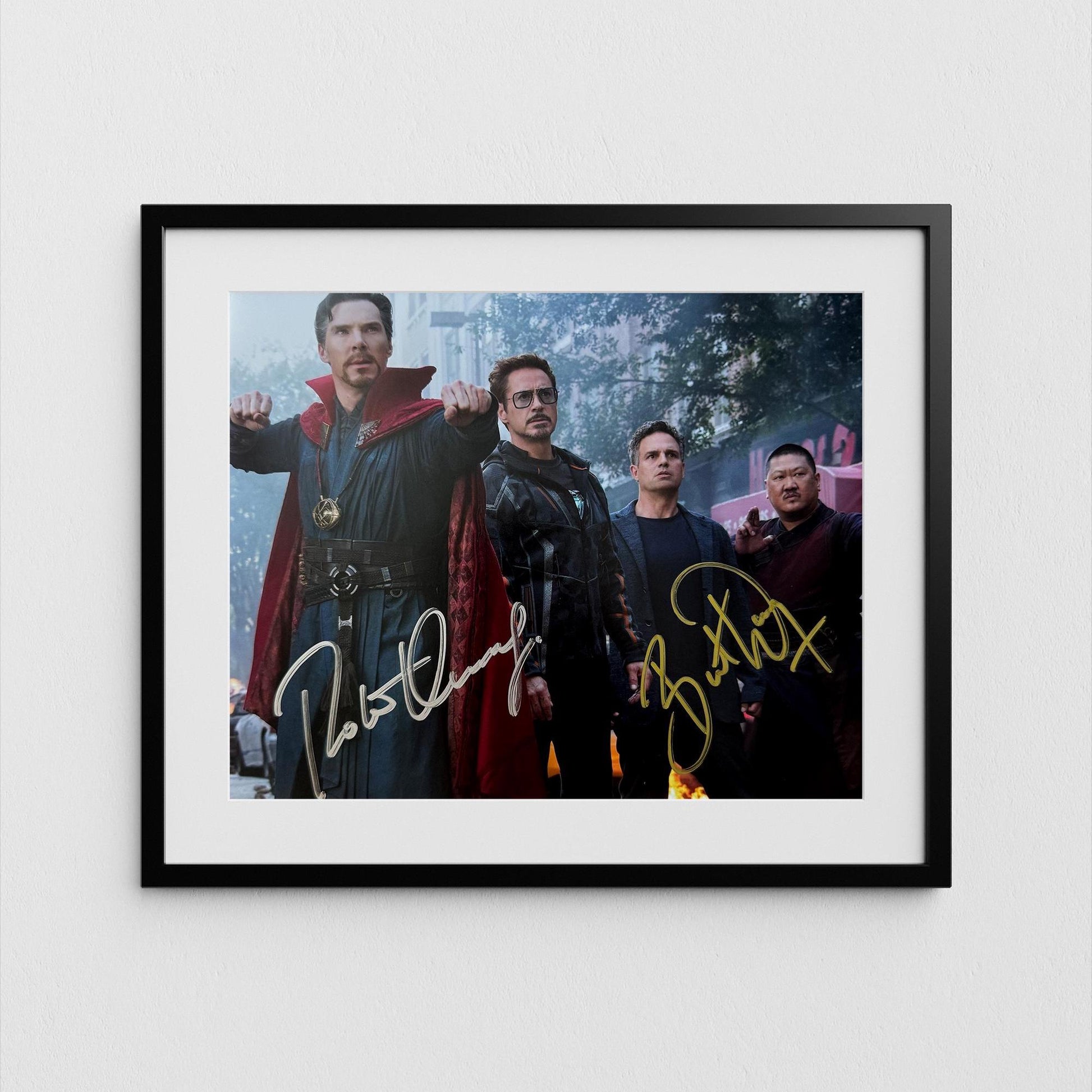 Robert Downey Jr  + Benedict Wong Autograph Iron Man Signed Poster Tony Stark Authentic Avengers Signature with COA