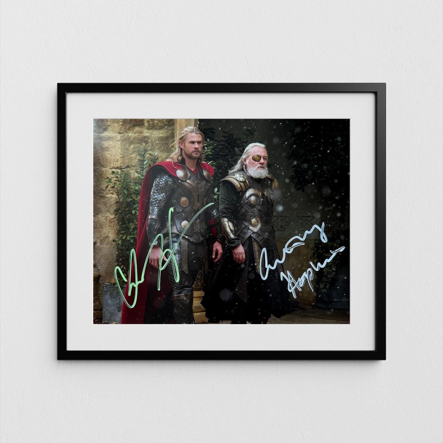 Anthony Hopkins + Chris Hemsworth Autograph Signed Thor Poster Authentic Odin Signature with COA