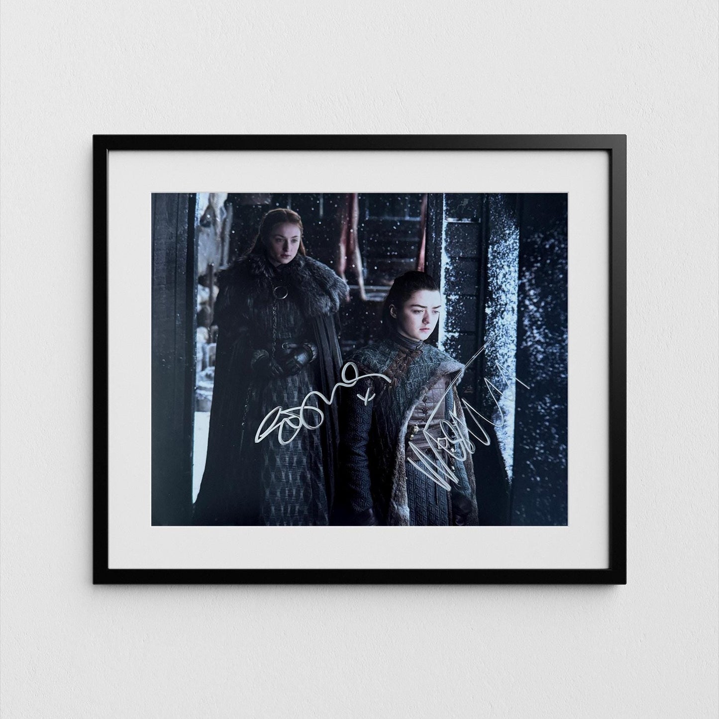 Sophie Turner + Maisie Williams Autograph Game of Thrones Signed Poster Sansa Arya Stark Authentic Signature with COA