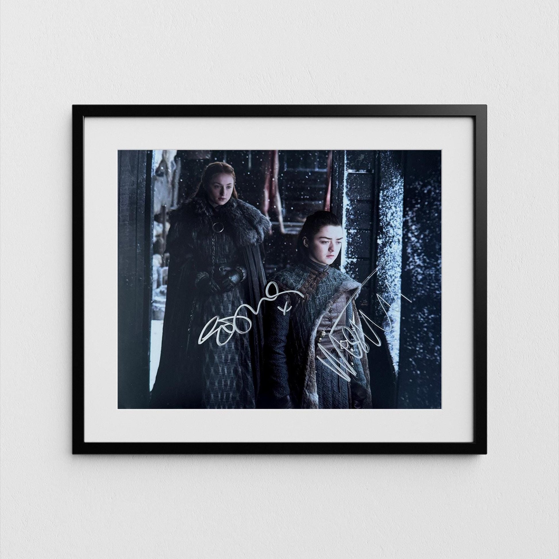 Sophie Turner + Maisie Williams Autograph Game of Thrones Signed Poster Sansa Arya Stark Authentic Signature with COA