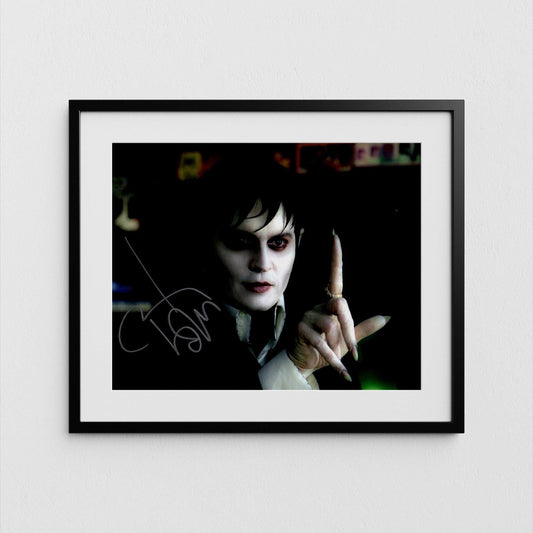 Johnny Depp Autograph Dark Shadows Signed Poster Authentic Signature with COA