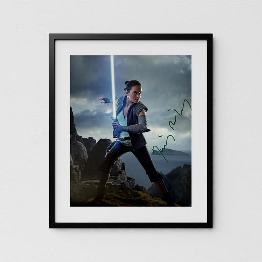 Daisy Ridley Autograph Star Wars Signed Poster Rey Authentic Signature with COA