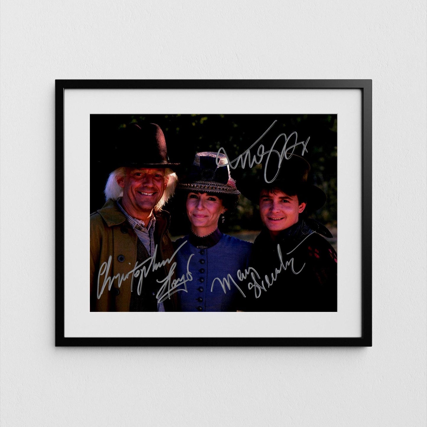 Christopher Lloyd Autograph Michael J. Fox and Mary Steenburgen Back to the Future III Signed Poster Authentic Signature with COA