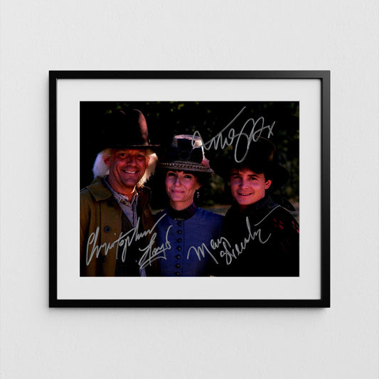 Christopher Lloyd Autograph Michael J. Fox and Mary Steenburgen Back to the Future III Signed Poster Authentic Signature with COA