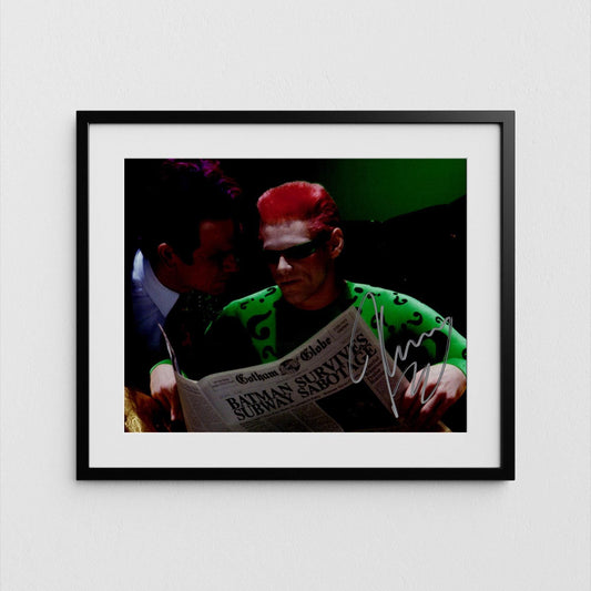 Jim Carrey Autograph Batman Forever Signed 8x10&quot; Poster The Riddler Authentic Signature with COA