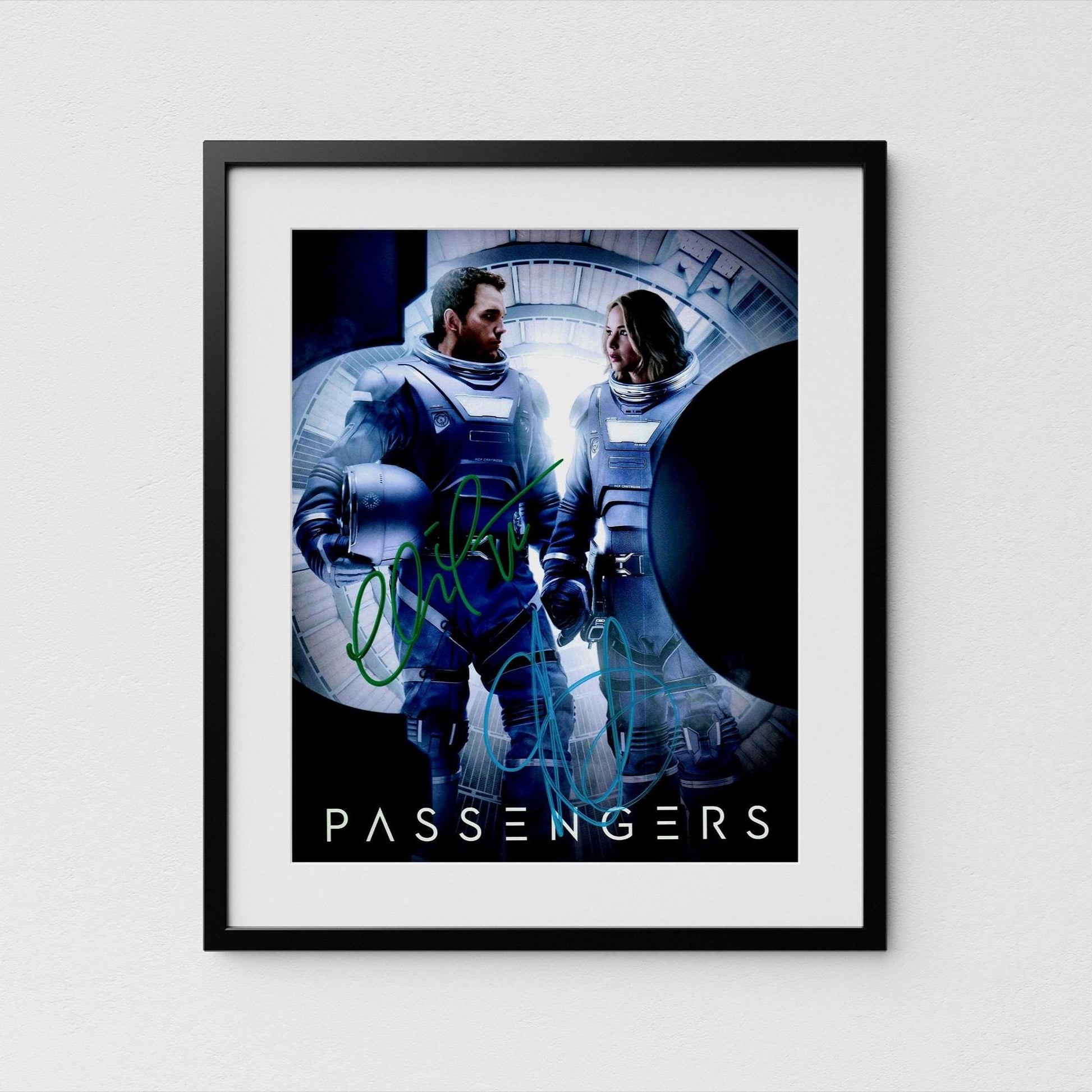 Chris Pratt + Jennifer Lawrence Autograph Passengers Signed 8x10&quot; Poster Authentic Signature with COA