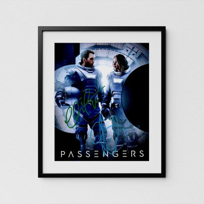 Chris Pratt + Jennifer Lawrence Autograph Passengers Signed 8x10&quot; Poster Authentic Signature with COA