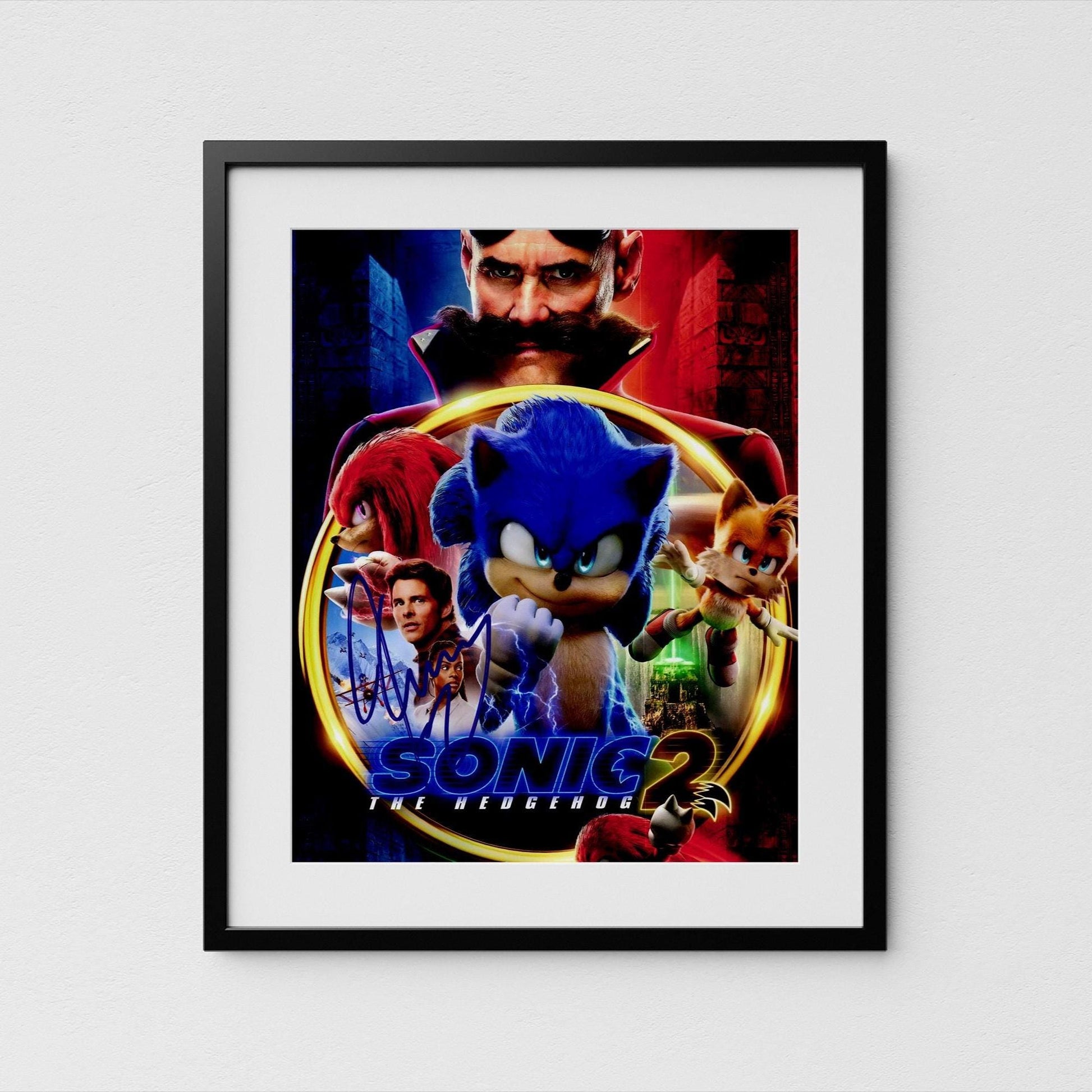Jim Carrey Autograph Sonic Signed 8x10&quot; Poster Authentic Signature with COA