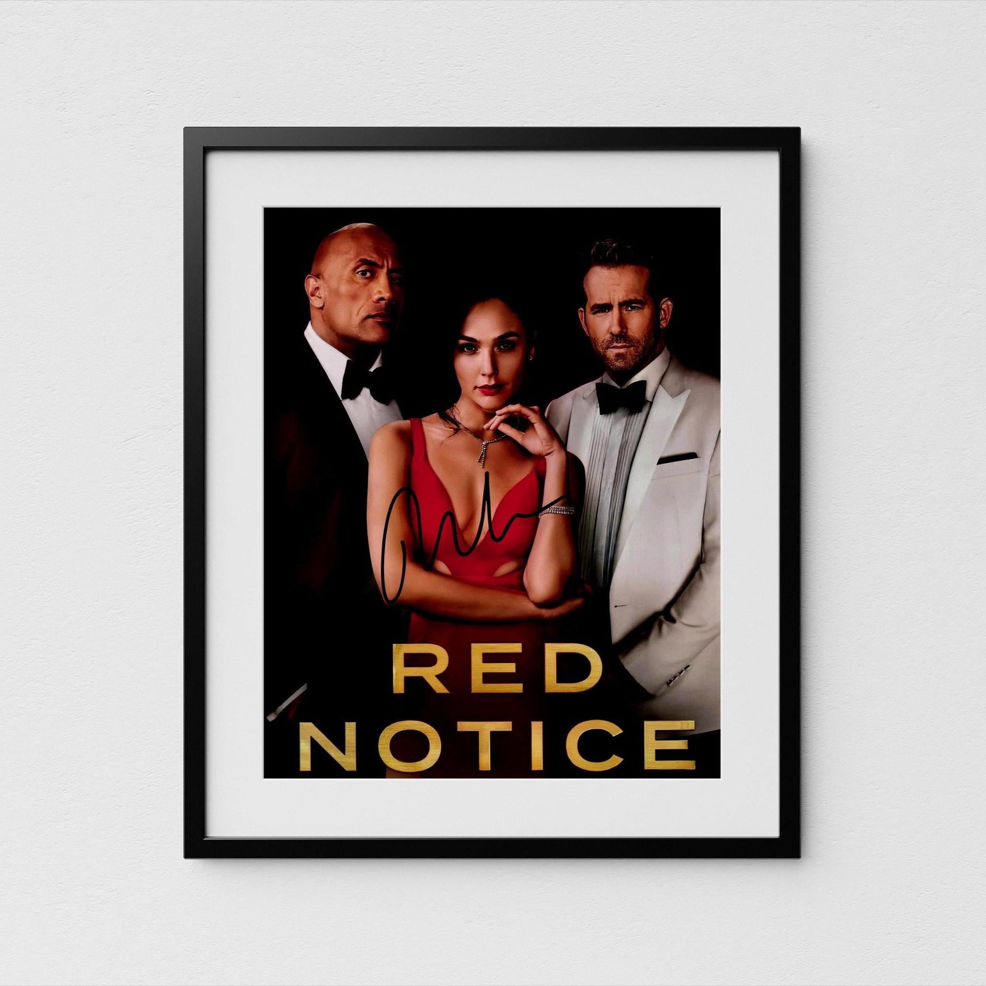 Ryan Reynolds Autograph Red Notice Signed 8x10&quot; Poster Authentic Signature with COA