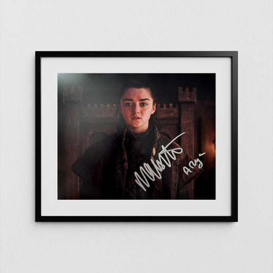 Arya Stark Autograph Game of Thrones Signed 8x10" Poster Maisie Williams Authentic Signature with COA