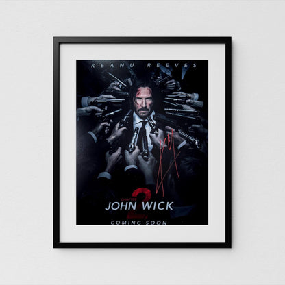 Keanu Reeves Autograph John Wick Signed 8x10" Poster Authentic Signature with COA