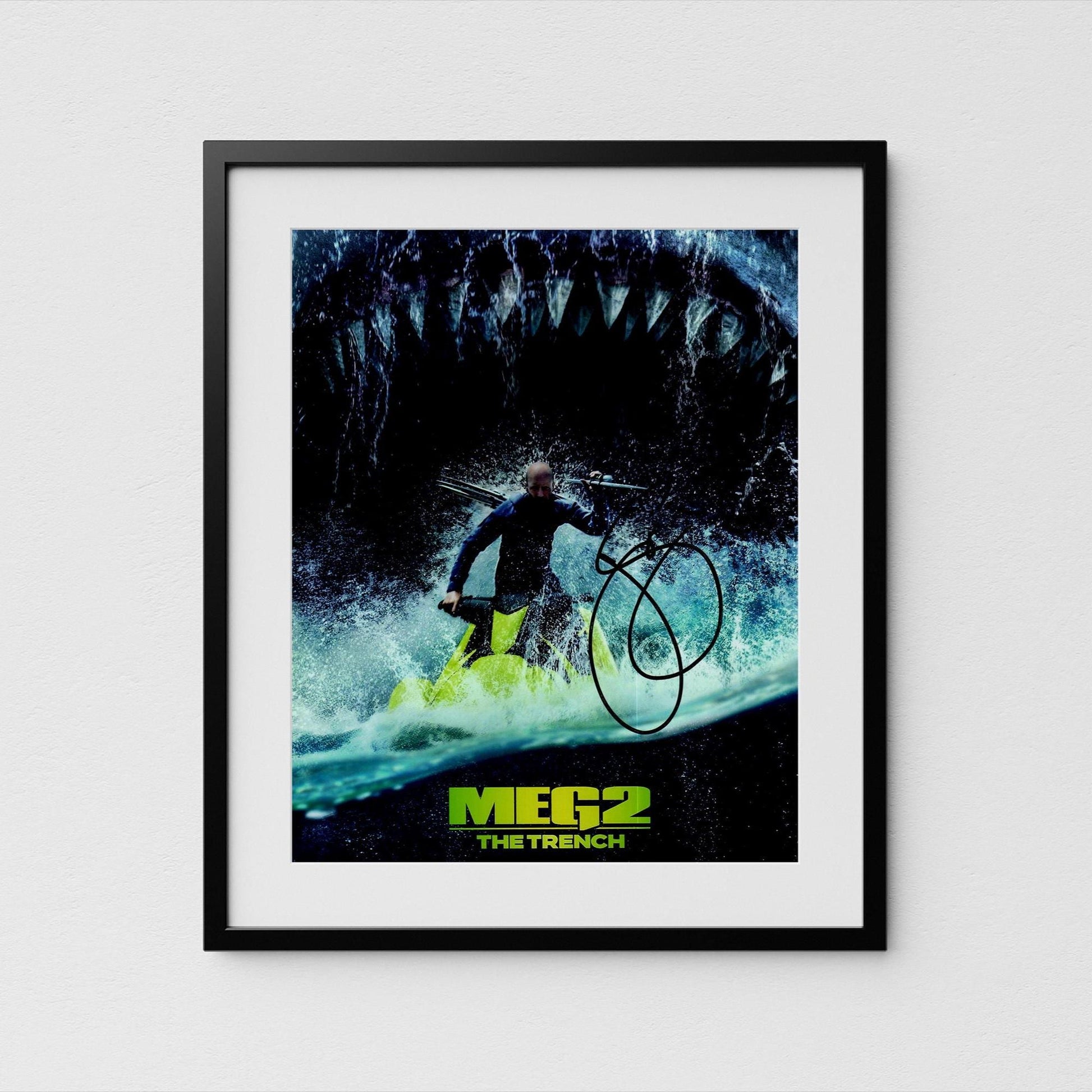 Jason Statham Autograph Meg Signed 8x10&quot; Poster Authentic Signature with COA