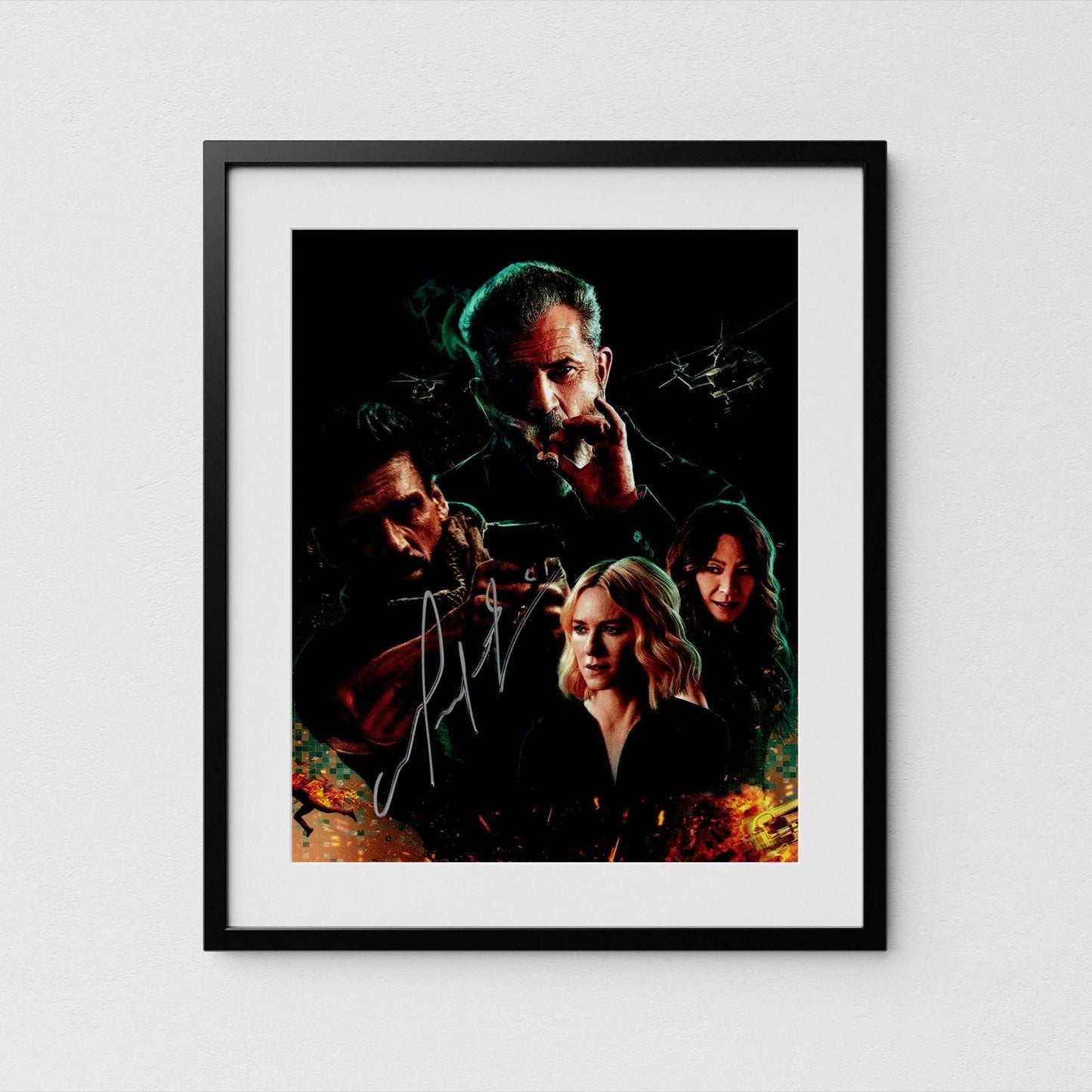 Mel Gibson Autograph Boss Level Signed 8x10&quot; Poster Authentic Signature with COA