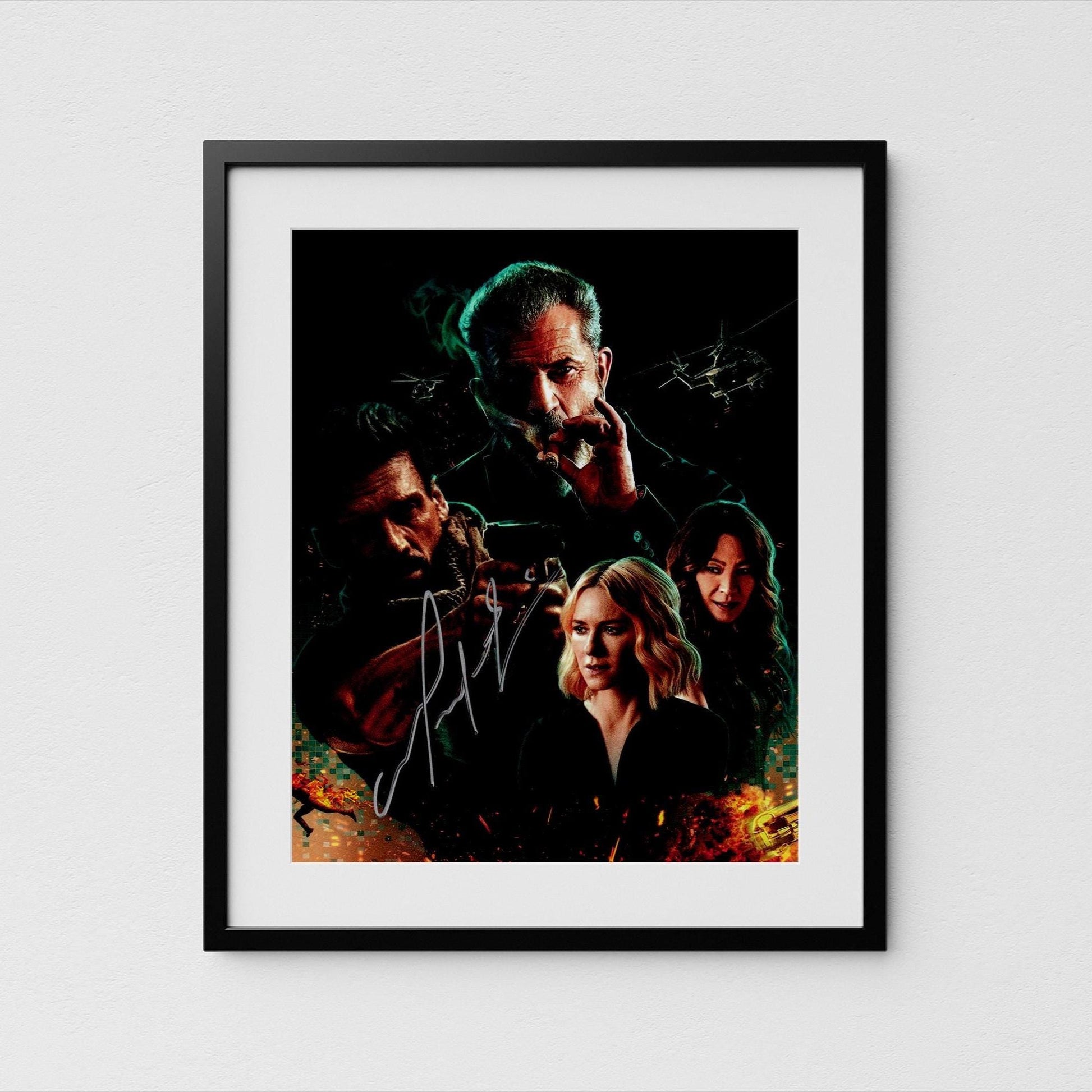 Mel Gibson Autograph Boss Level Signed 8x10&quot; Poster Authentic Signature with COA