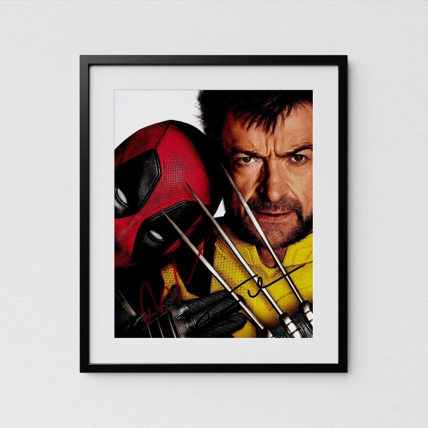Ryan Reynolds + Hugh Jackman Autograph Deadpool Wolverine Signed 8x10&quot; Poster Authentic Signature with COA