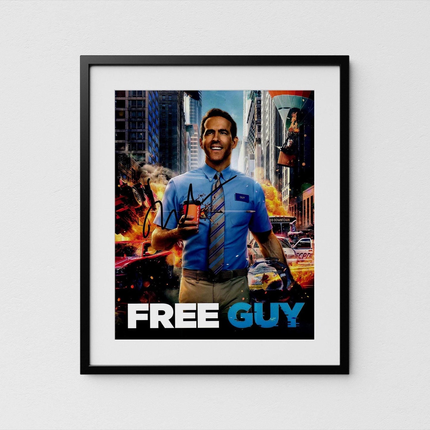 Ryan Reynolds Autograph Free Guy Signed 8x10&quot; Poster Authentic Signature with COA