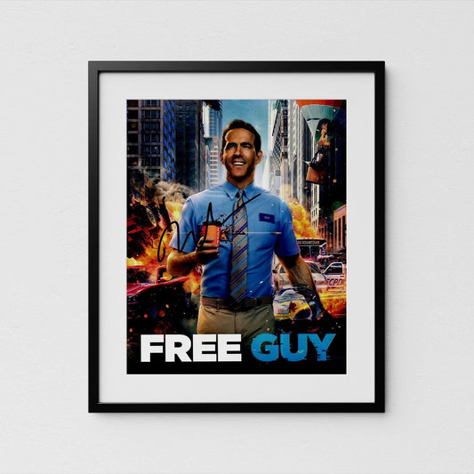 Ryan Reynolds Autograph Free Guy Signed 8x10&quot; Poster Authentic Signature with COA