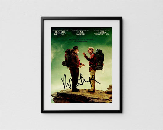 The image is a framed movie poster for the film &quot;When the Plan Becomes a Reality&quot; featuring two hikers, Robert Redford and Nick Nolte, standing on a cliff with backpacks.
